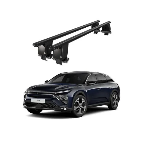 Bare transversale portbagaj auto aluminiu compatibile plafon neted Citroen C5 X E43 2021-> argintii sau negre Kit-105 — imaginea 2
