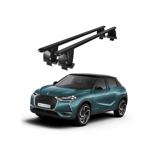 Bare transversale portbagaj auto aluminiu compatibile plafon neted DS 3 Crossback 2018-> argintii sau negre Kit-107 — imaginea 2