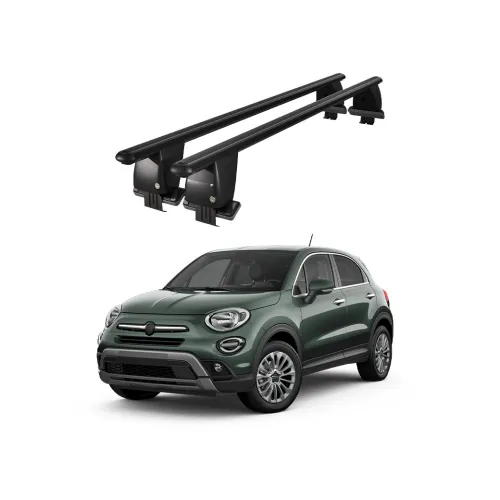 Bare transversale portbagaj auto aluminiu compatibile plafon neted Fiat 500X 2015-> argintii sau negre Kit-102 — imaginea 2