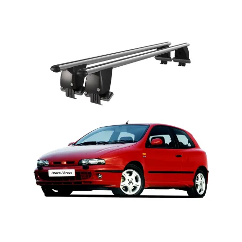 Bare transversale portbagaj auto aluminiu compatibile plafon neted Fiat Brava 1995-2001 argintii sau negre Kit-102