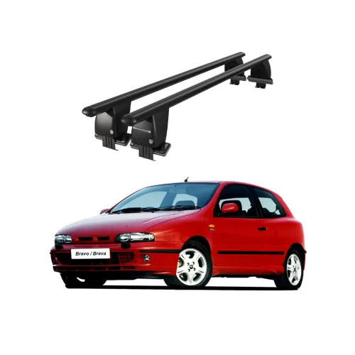 Bare transversale portbagaj auto aluminiu compatibile plafon neted Fiat Brava 1995-2001 argintii sau negre Kit-102 — imaginea 2