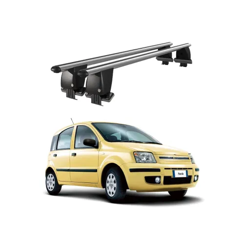 Bare transversale portbagaj auto aluminiu compatibile plafon neted Fiat Panda 169 2003-2012 argintii sau negre Kit-102