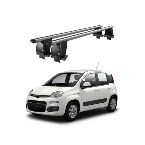 Bare transversale portbagaj auto aluminiu compatibile plafon neted Fiat Panda 319 2012-> argintii sau negre Kit-101