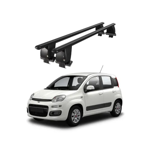 Bare transversale portbagaj auto aluminiu compatibile plafon neted Fiat Panda 319 2012-> argintii sau negre Kit-101 — imaginea 2