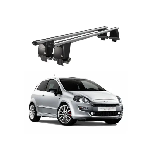 Bare transversale portbagaj auto aluminiu compatibile plafon neted Fiat Punto Evo 199 2009-2012 argintii sau negre Kit-101