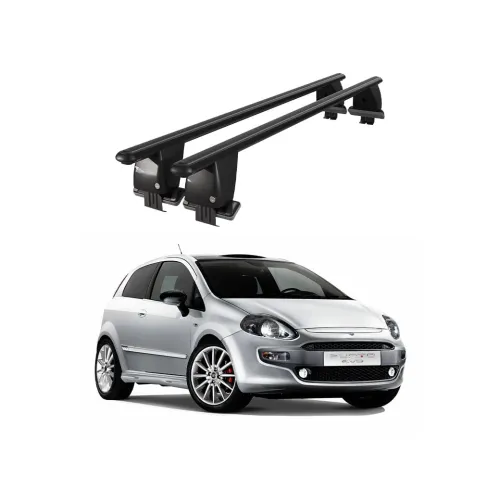 Bare transversale portbagaj auto aluminiu compatibile plafon neted Fiat Punto Evo 199 2009-2012 argintii sau negre Kit-101 — imaginea 2