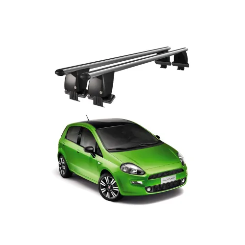 Bare transversale portbagaj auto aluminiu compatibile plafon neted Fiat Punto III 199 2012-2018 argintii sau negre Kit-101