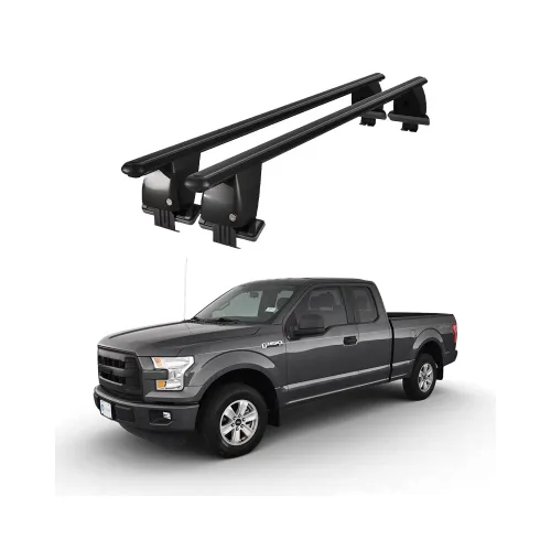 Bare transversale portbagaj auto aluminiu compatibile plafon neted Ford F150 SuperCab SuperCrew Cab 2015-2020 argintii sau negre Kit-108 — imaginea 2