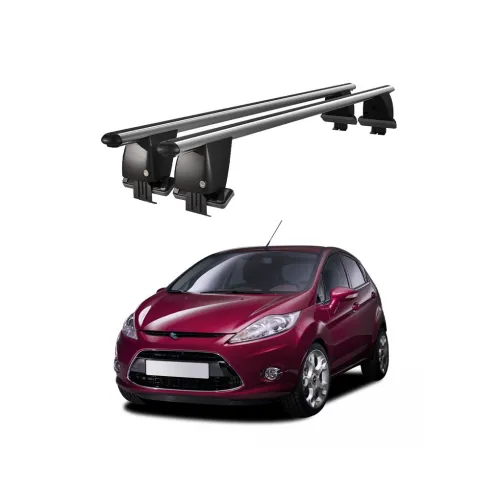 Bare transversale portbagaj auto aluminiu compatibile plafon neted Ford Fiesta VI 2008-2013 argintii sau negre Kit-108