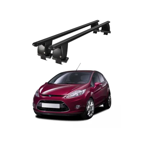 Bare transversale portbagaj auto aluminiu compatibile plafon neted Ford Fiesta VI 2008-2013 argintii sau negre Kit-108 — imaginea 2