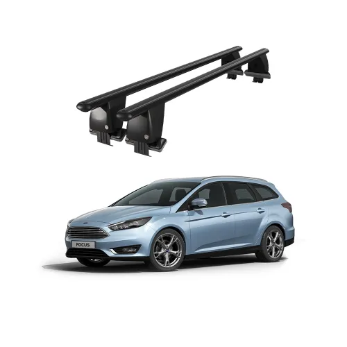 Bare transversale portbagaj auto aluminiu compatibile plafon neted Ford Focus III Combi 2011-2018 argintii sau negre Kit-103 — imaginea 2