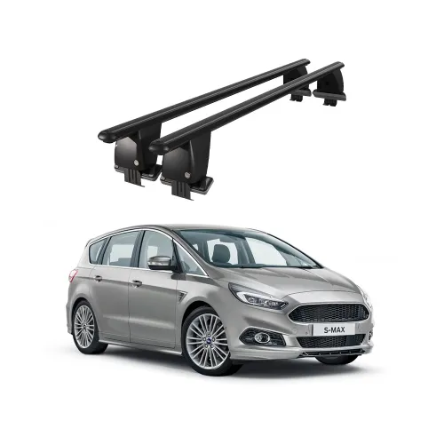 Bare transversale portbagaj auto aluminiu compatibile plafon neted Ford S-Max II 2015-> argintii sau negre Kit-108 — imaginea 2