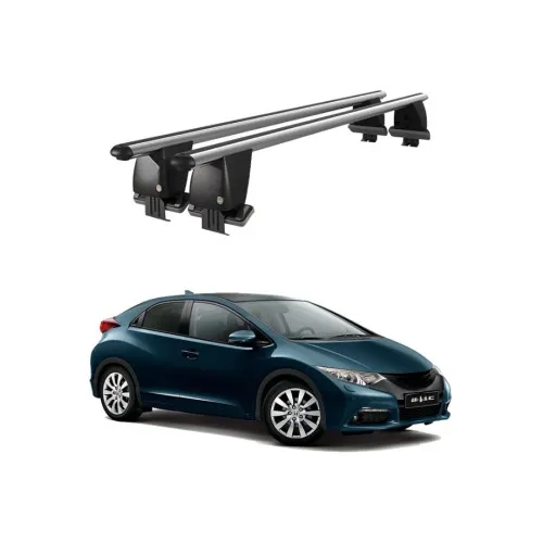 Bare transversale portbagaj auto aluminiu compatibile plafon neted Honda Civic IX Hatchback 2011-2015 argintii sau negre Kit-108