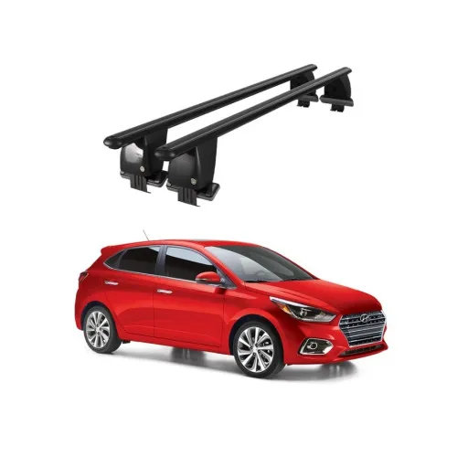 Bare transversale portbagaj auto aluminiu compatibile plafon neted Hyundai Accent V HC Sedan 2017-> argintii sau negre Kit-102 — imaginea 2