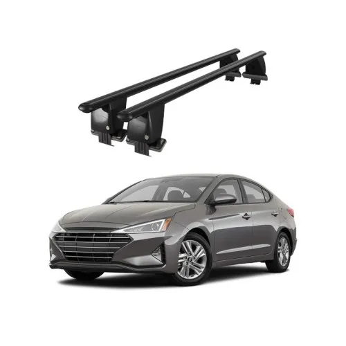 Bare transversale portbagaj auto aluminiu compatibile plafon neted Hyundai Elantra AD 2016-2020 argintii sau negre Kit-102 — imaginea 2