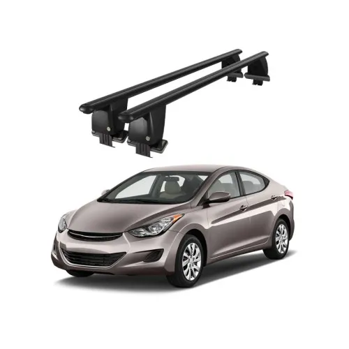 Bare transversale portbagaj auto aluminiu compatibile plafon neted Hyundai Elantra UD 2011-2015 argintii sau negre Kit-102 — imaginea 2