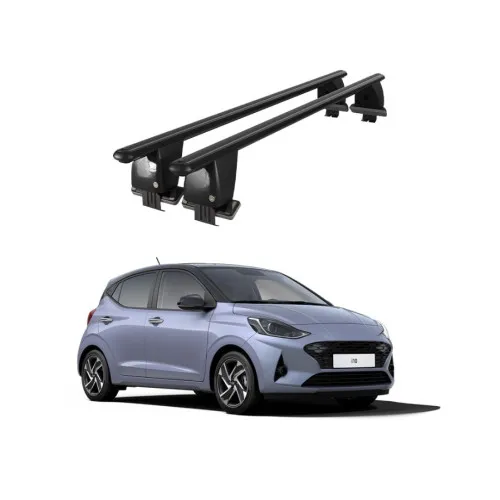 Bare transversale portbagaj auto aluminiu compatibile plafon neted Hyundai i10 AC3 2019-> argintii sau negre Kit-108 — imaginea 2