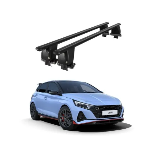 Bare transversale portbagaj auto aluminiu compatibile plafon neted Hyundai i20 BC3 N 2020-> argintii sau negre Kit-108 — imaginea 2