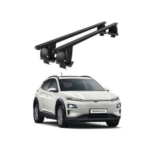 Bare transversale portbagaj auto aluminiu compatibile plafon neted Hyundai Kona Electric 2018-> argintii sau negre Kit-108 — imaginea 2