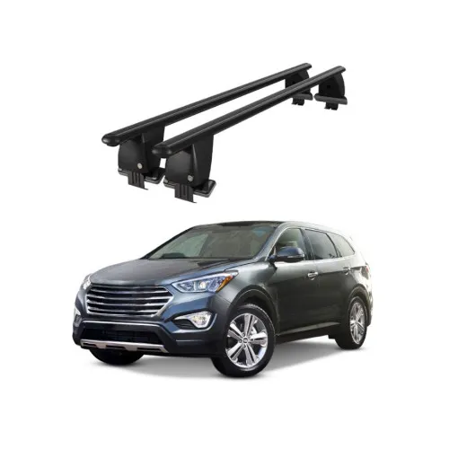 Bare transversale portbagaj auto aluminiu compatibile plafon neted Hyundai Santa Fe DM NC 2012-2018 argintii sau negre Kit-103 — imaginea 2