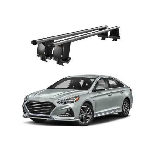 Bare transversale portbagaj auto aluminiu compatibile plafon neted Hyundai Sonata VII LF 2015-2019 argintii sau negre Kit-102