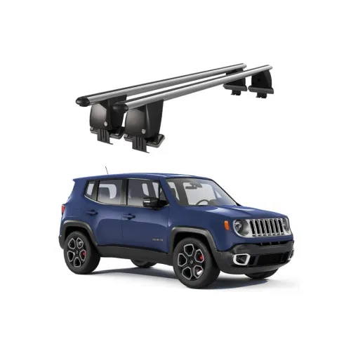 Bare transversale portbagaj auto aluminiu compatibile plafon neted Jeep Renegade 2014-> argintii sau negre Kit-101