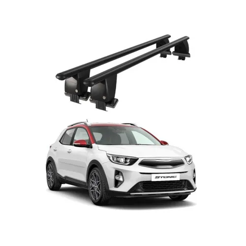 Bare transversale portbagaj auto aluminiu compatibile plafon neted Kia Stonic 2017-> argintii sau negre Kit-101 — imaginea 2