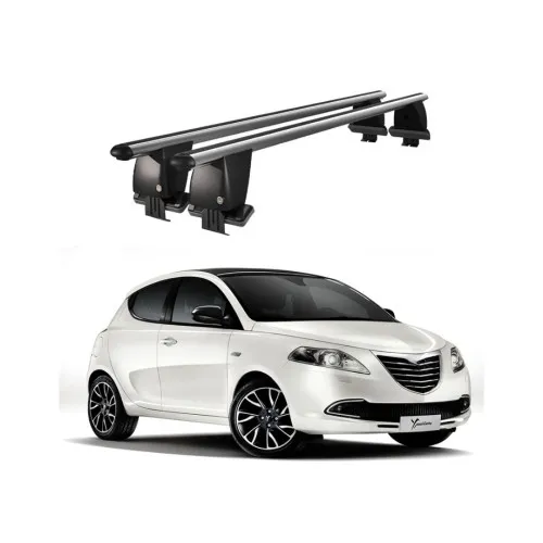 Bare transversale portbagaj auto aluminiu compatibile plafon neted Lancia Ypsilon 2010-2013 argintii sau negre Kit-103