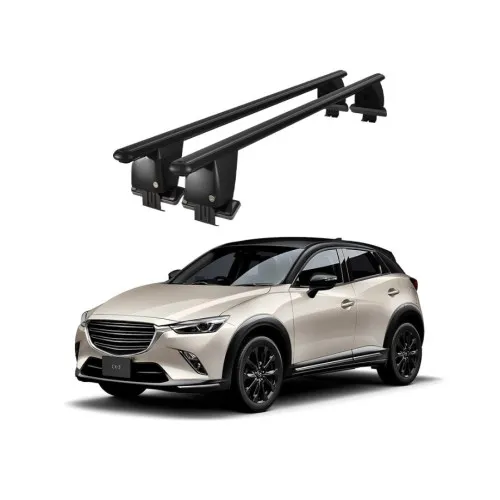 Bare transversale portbagaj auto aluminiu compatibile plafon neted Mazda CX-3 2015-> argintii sau negre Kit-102 — imaginea 2