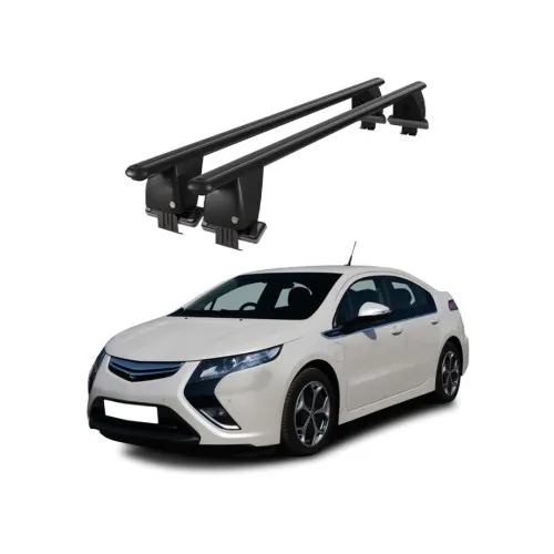 Bare transversale portbagaj auto aluminiu compatibile plafon neted Opel Ampera 2012-> argintii sau negre Kit-103 — imaginea 2