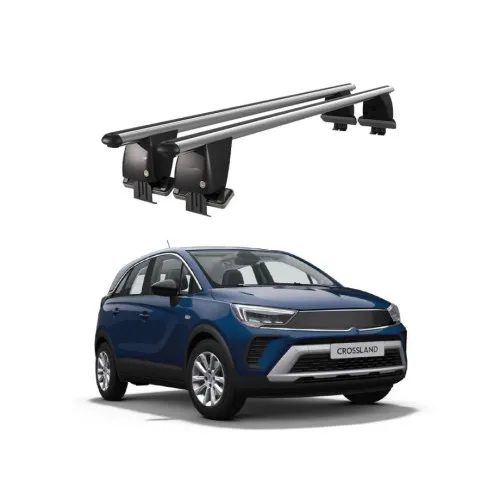 Bare transversale portbagaj auto aluminiu compatibile plafon neted Opel Crossland 2020-> argintii sau negre Kit-104