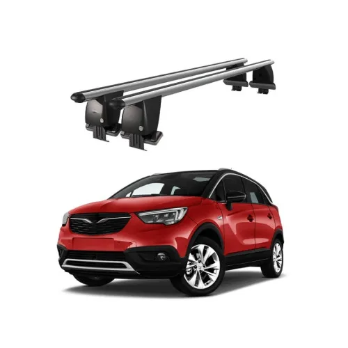 Bare transversale portbagaj auto aluminiu compatibile plafon neted Opel Crossland X 2017-2020 argintii sau negre Kit-104
