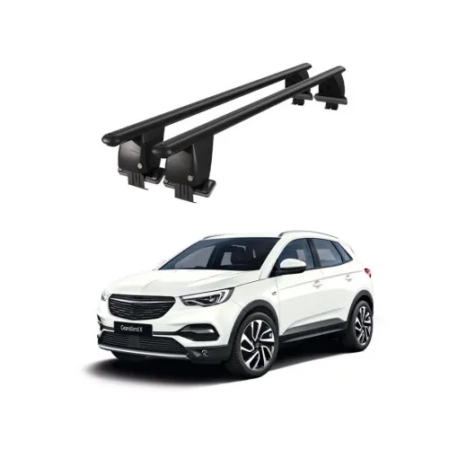 Bare transversale portbagaj auto aluminiu compatibile plafon neted Opel Grandland X 2017-> argintii sau negre Kit-101 — imaginea 2