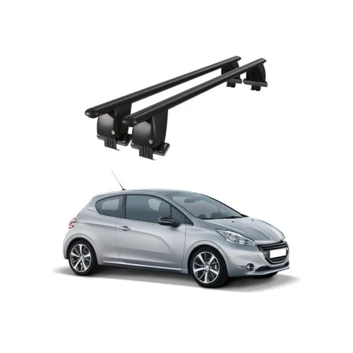Bare transversale portbagaj auto aluminiu compatibile plafon neted Peugeot 208 2012-2015 argintii sau negre Kit-101 — imaginea 2