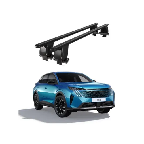 Bare transversale portbagaj auto aluminiu compatibile plafon neted Peugeot 3008 2021-> argintii sau negre Kit-107 — imaginea 2