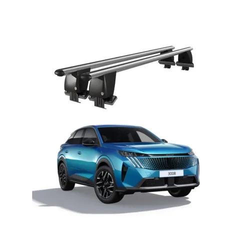 Bare transversale portbagaj auto aluminiu compatibile plafon neted Peugeot 3008 2021-> argintii sau negre Kit-107