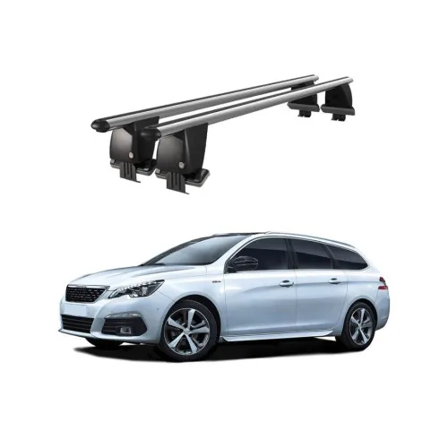 Bare transversale portbagaj auto aluminiu compatibile plafon neted Peugeot 308 Combi 2014-2021 argintii sau negre Kit-109