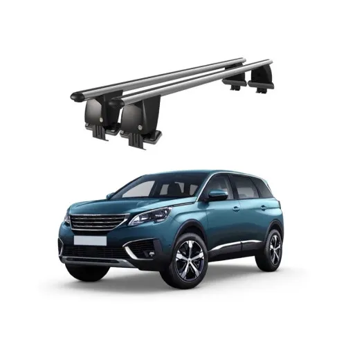 Bare transversale portbagaj auto aluminiu compatibile plafon neted Peugeot 5008 2017-2020 argintii sau negre Kit-107
