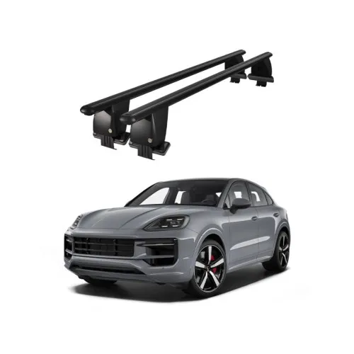 Bare transversale portbagaj auto aluminiu compatibile plafon neted Porsche Cayenne PO536 2017-> argintii sau negre Kit-101 — imaginea 2
