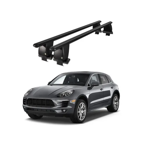 Bare transversale portbagaj auto aluminiu compatibile plafon neted Porsche Macan 95B 2013-> argintii sau negre Kit-102 — imaginea 2