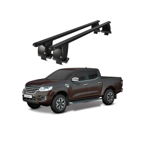 Bare transversale portbagaj auto aluminiu compatibile plafon neted Renault Alaskan 2016-> argintii sau negre Kit-102 — imaginea 2