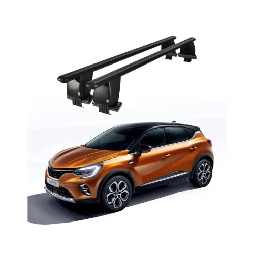 Bare transversale portbagaj auto aluminiu compatibile plafon neted Renault Captur 2019-> argintii sau negre Kit-107 — imaginea 2