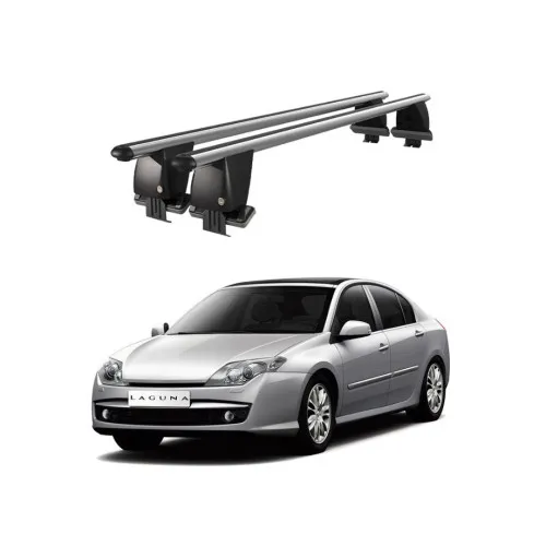 Bare transversale portbagaj auto aluminiu compatibile plafon neted Renault Laguna III 2008-> argintii sau negre Kit-101