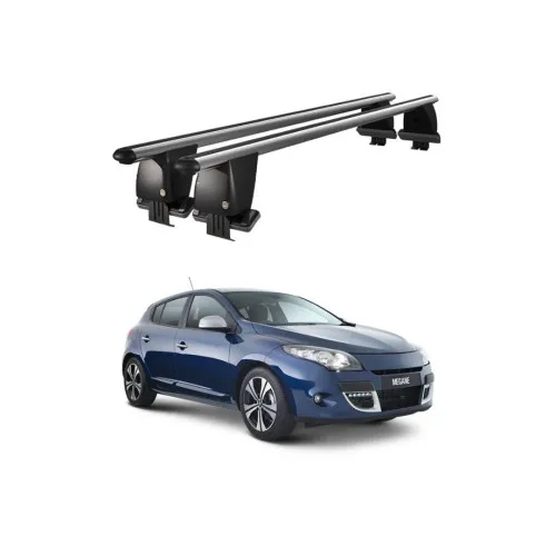 Bare transversale portbagaj auto aluminiu compatibile plafon neted Renault Megane III 2008-2016 argintii sau negre Kit-105
