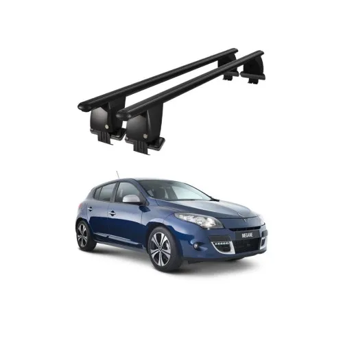 Bare transversale portbagaj auto aluminiu compatibile plafon neted Renault Megane III 2008-2016 argintii sau negre Kit-105 — imaginea 2