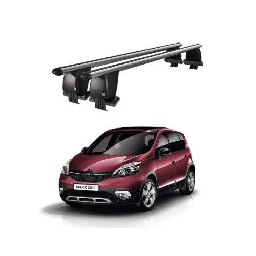 Bare transversale portbagaj auto aluminiu compatibile plafon neted Renault Scenic XMOD 2009-2013 argintii sau negre Kit-105