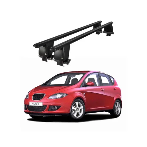 Bare transversale portbagaj auto aluminiu compatibile plafon neted Seat Altea 2004-2009 argintii sau negre Kit-103 — imaginea 2