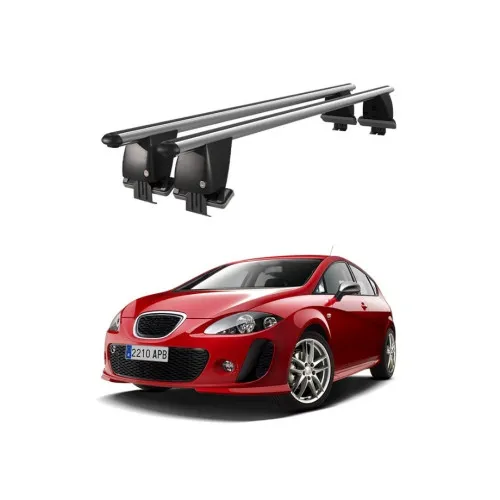 Bare transversale portbagaj auto aluminiu compatibile plafon neted Seat Leon 1P 2005-2009 argintii sau negre Kit-103