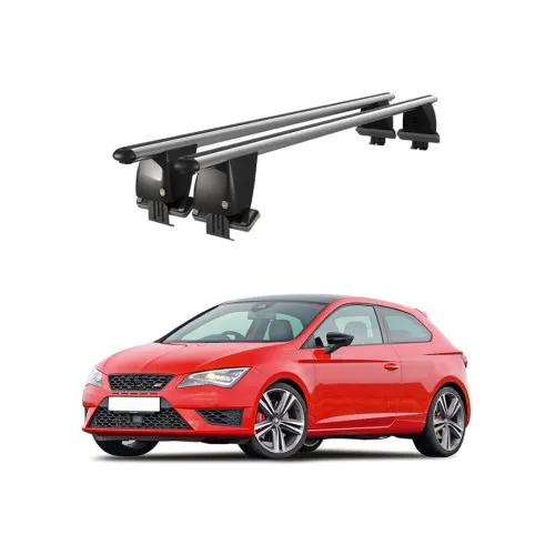 Bare transversale portbagaj auto aluminiu compatibile plafon neted Seat Leon 1P 2009-2013 argintii sau negre Kit-103