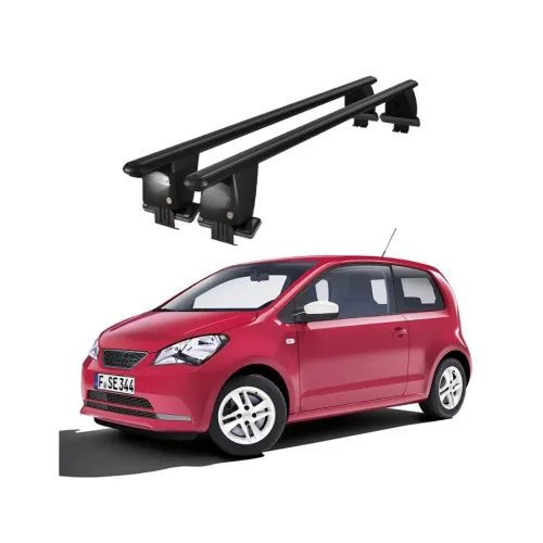 Bare transversale portbagaj auto aluminiu compatibile plafon neted Seat Mii 2012-2021 argintii sau negre Kit-103 — imaginea 2